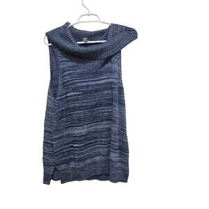 Chico's Metallic Cowl Neck Sleeveless Sweater Tunic Size 2